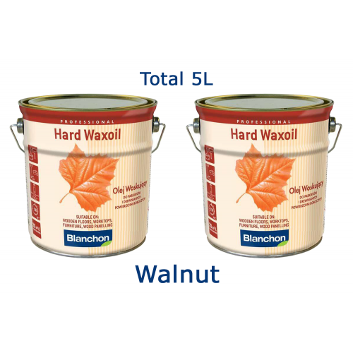Blanchon HARD WAXOIL (hardwax) 5 ltr (two 2.5 ltr cans) WALNUT 07721181 (BL)